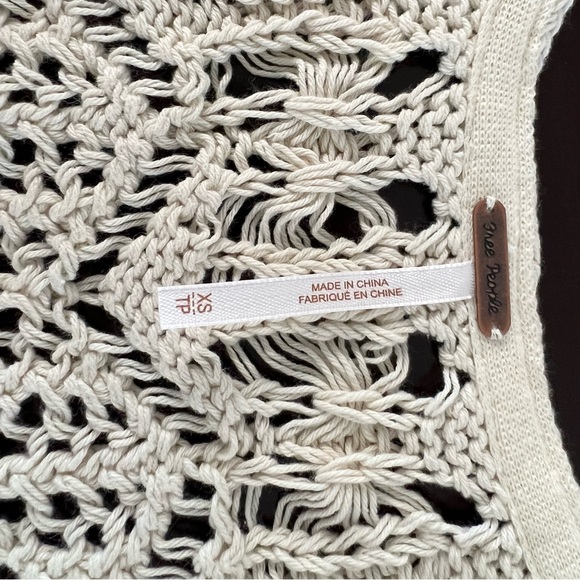 Free people Jilly short sleeve cardigan sweater Ladies size xs Tea cream ecru - Picture 5 of 6